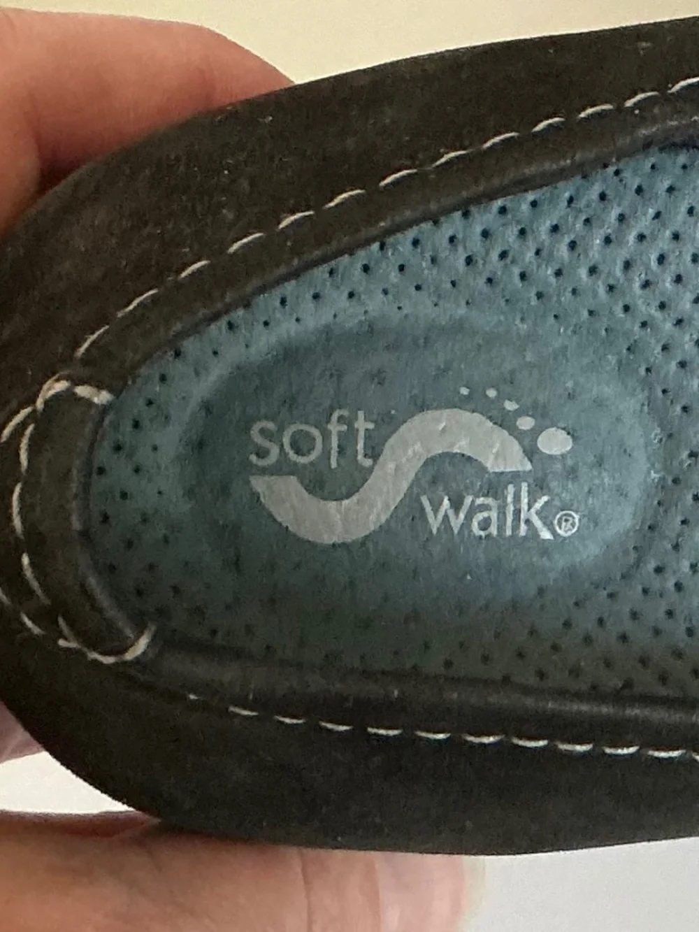 SoftWalk Black Suede Leather Wedge Comfort Sip On Shoes Size 7M EUC